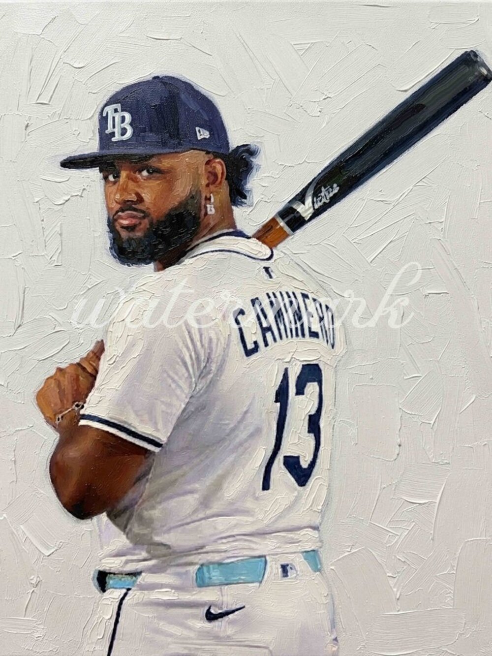 Junior Caminero Painting ART PRINT 8x10 Lithograph Baseball Art signed by artist
